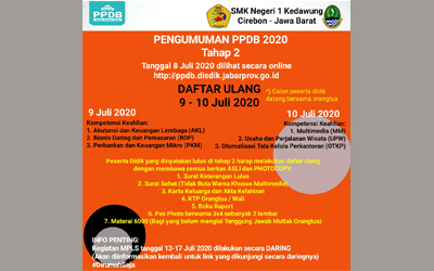 Pengumuman PPDB Tahap II Tahun 2020